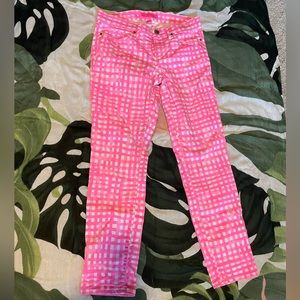 GUC Lilly Pulitzer, pink gingham denim pant